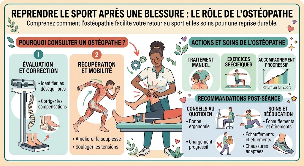 Reprendre le sport après une blessure : le rôle de l'ostéopathe