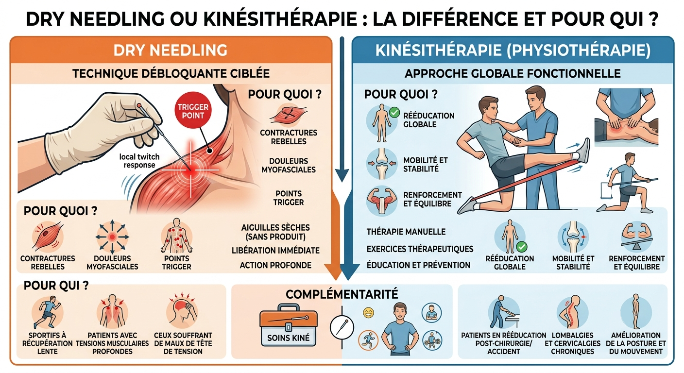 Dry Needling ou kinésithérapie : quelle différence, et pour qui ?