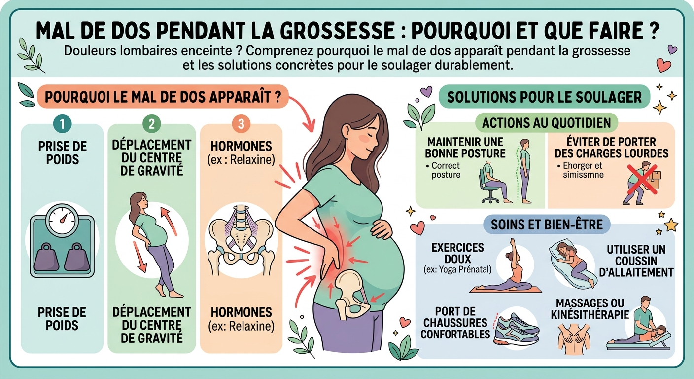 Mal de dos pendant la grossesse : pourquoi et que faire ?