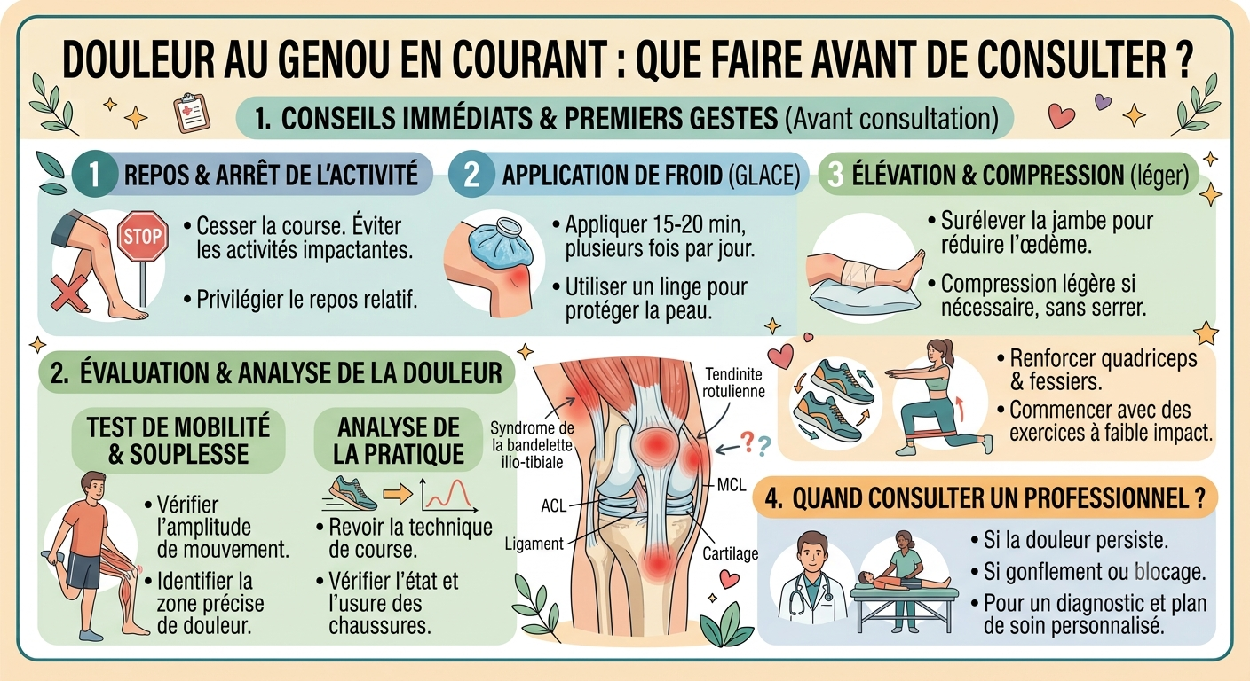 Douleur au genou en courant : que faire avant de consulter ?