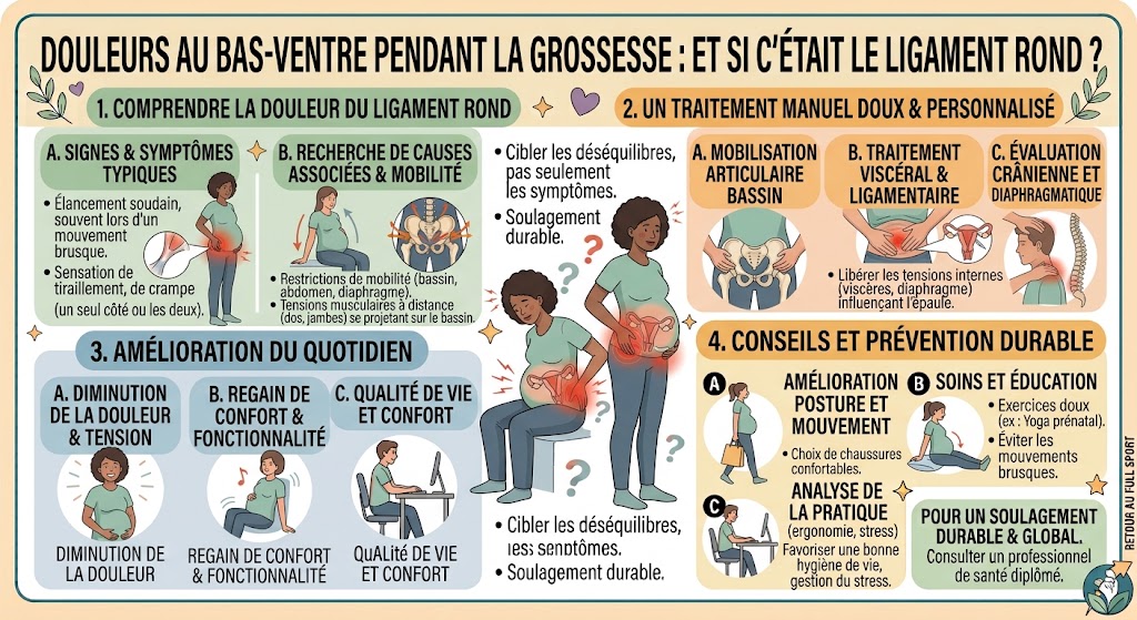 Douleurs au bas-ventre pendant la grossesse : et si c'était le ligament rond ?