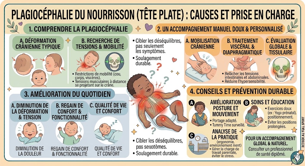 Plagiocéphalie du nourrisson (tête plate) : causes et prise en charge