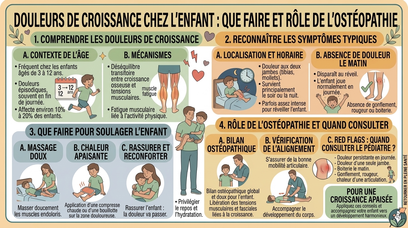 Douleurs de croissance chez l'enfant : que faire, et quel rôle pour l'ostéopathie ?