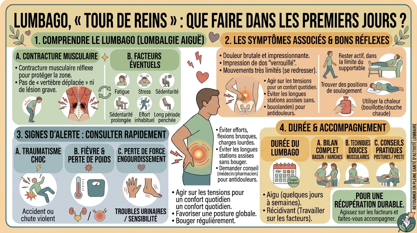 Lumbago, « tour de reins » : que faire dans les premiers jours ?